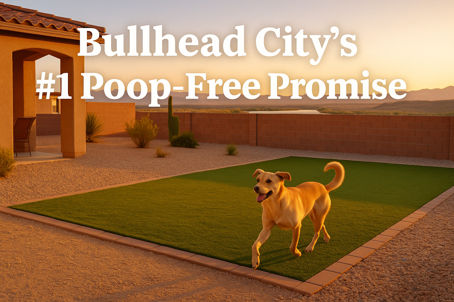 Desert Yard Pet Waste Clean Backyard Bullhead
