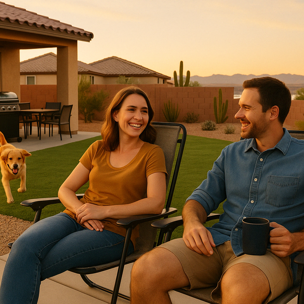 family enjoying time in a clean yard