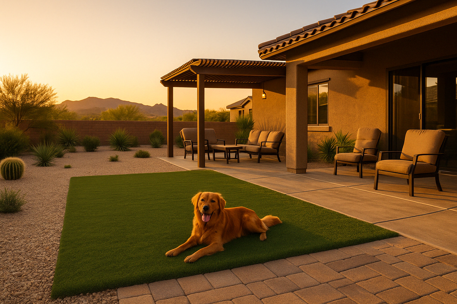 relaxing in a clean yard